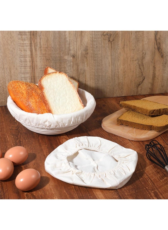 2 Pcs Round Bread Proofing Basket Cloth Liner, Banneton Basket Liner Baking Dough Basket Cover Natural Rattan Banneton Proofing Cloth Bread Baking Supplies for Bakery Home Baking - Image 4